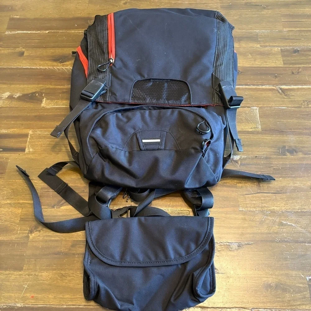 Osprey Portal Everyday Commute Laptop Backpack Black Orange Hike Pouch Outdoor